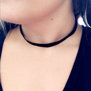NEW black velvet choker adjustable clasp